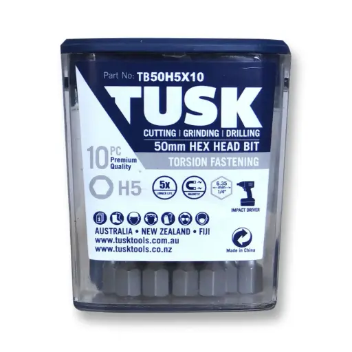 [TB50H5X10] TUSK Torsion Bits Hex Head 2 - 50mm (10 pack)