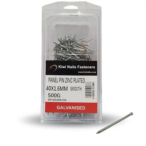[040160PP5] NZ NAILS Galvanised Panel Pin Zinc Plated 40 x 1.6mm - 500g