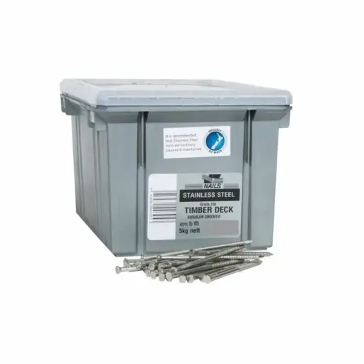 [075315SDH] NZ NAILS Stainless Steel Angular Grooved Timber Deck 75 x 3.15mm - 5kg