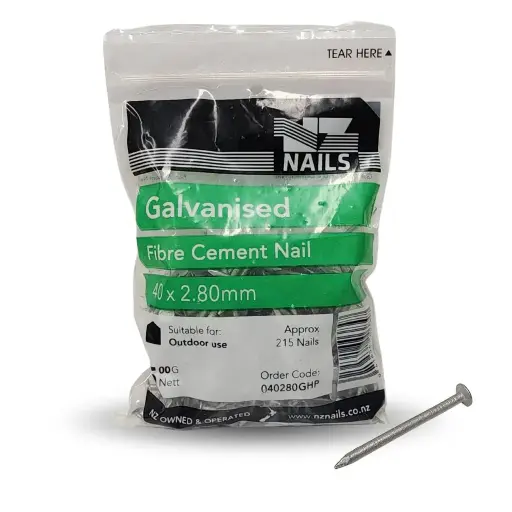 [040280GHP] NZ NAILS Fibre Cement Galvanised 40 x 2.80mm - 500g