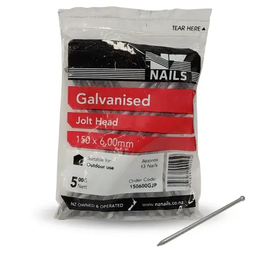 [150600GJP] NZ NAILS Jolt Head Galvanised 150 x 6.00mm - 500g