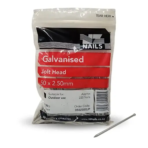 [050250GJP] NZ NAILS Jolt Head Galvanised 50 x 2.50mm - 500g