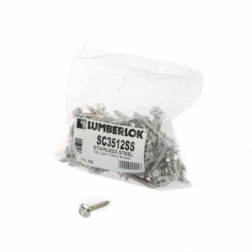 [SC3512SS] LUMBERLOCK Joist Hanger 12G Type 17 35mm Stainless Steel Screws (100 packet)