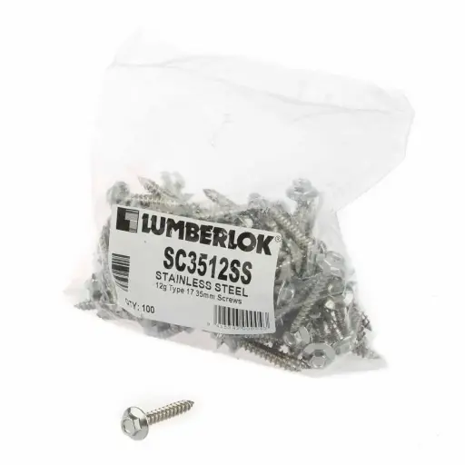 [SC3512SS] LUMBERLOCK Joist Hanger 12G Type 17 35mm Stainless Steel Screws (100 packet)
