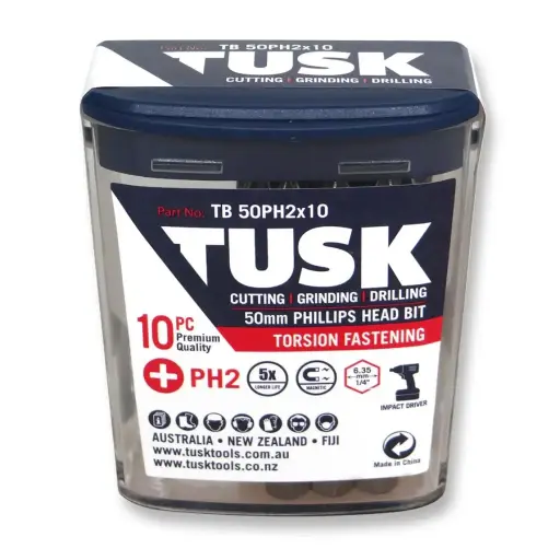 [TB50PH2x10] TUSK Torsion Bits Phillips Head 2 - 50mm (10pack)