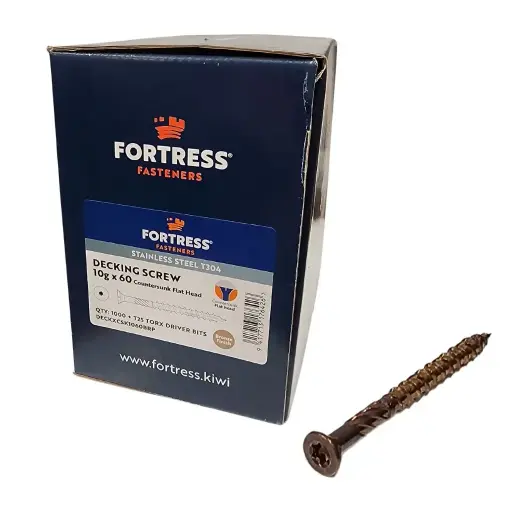 [P0103467] FORTRESS Decking Screw 10g X 60 Countersunk Flat Head Bronzed (box of 1000)