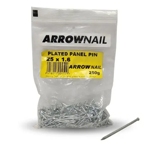 [NAILARR2516] ARROW NAIL Galvanised Panel Pin Plated 25 x 1.6mm - 250g
