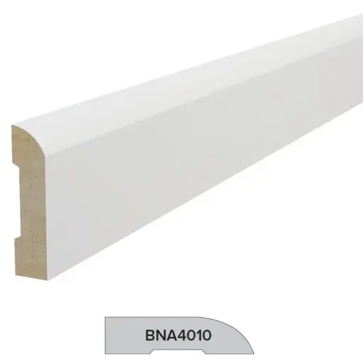 [BNA4010] ARCHITRAVE Bull Nosed Gesso Finger Jointed | 40 x 10 x 5400mm