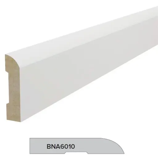 [BNA6010] ARCHITRAVE Bull Nosed Gesso Finger Jointed | 60 x 10 x 5400mm