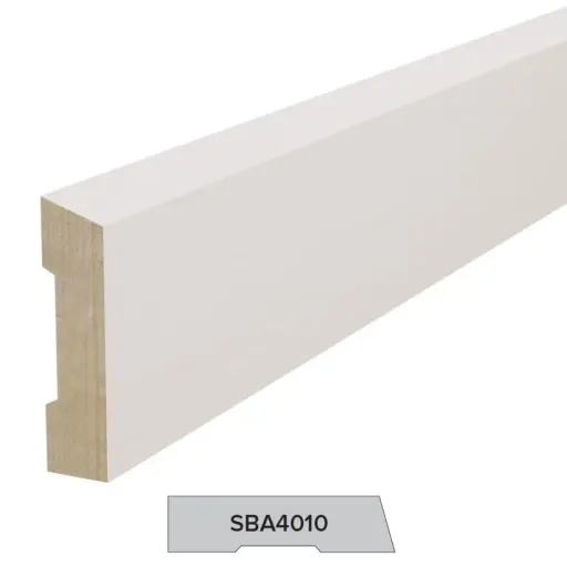 [SBA4010] ARCHITRAVE Single Bevel Gesso Finger Jointed | 40 x 10 x 5400mm