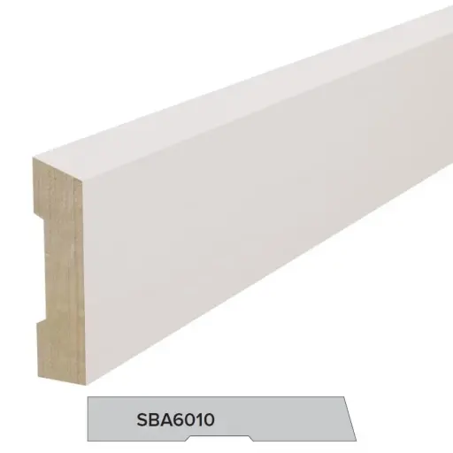 [SBA6010] ARCHITRAVE Single Bevel Gesso Finger Jointed | 60 x 10 x 5400mm