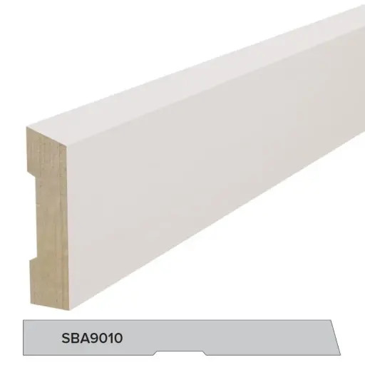 [SBA9010] ARCHITRAVE Single Bevel Gesso Finger Jointed | 90 x 10 x 5400mm