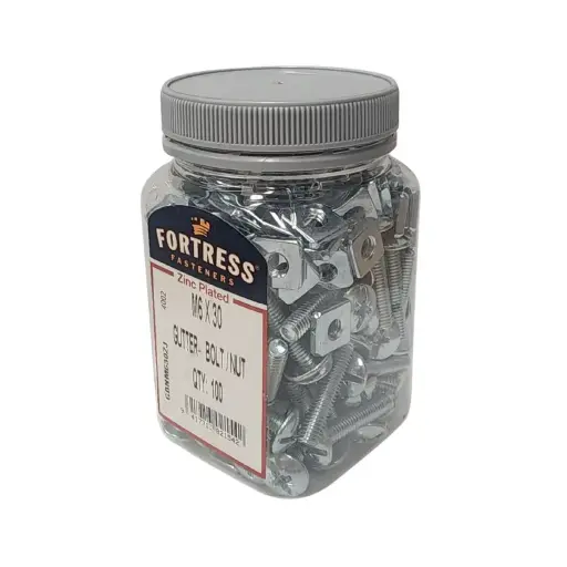 FORTRESS Gutter Bolt / Nuts M6 x 30 | Jar of 50