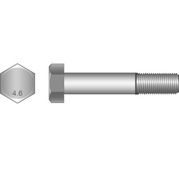 [P0013721] BOLT HEX M12 x 75mm GALV WITH NUT