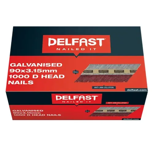 [FN-JDN90G-1000] DELFAST Galvanised D Head Nails (box of 1000) | 90 x 3.15mm
