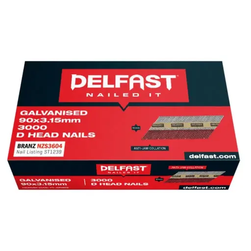 [FN-JDN90G-3000] DELFAST Galvanised D Head Nails 90 x 3.15mm (3000)