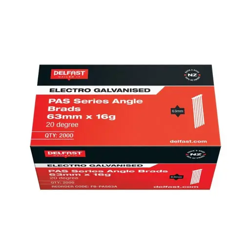 [FB-PAS63A] DELFAST Galvanised PAS Series Angle Brads | 63mm x 16g (2000)