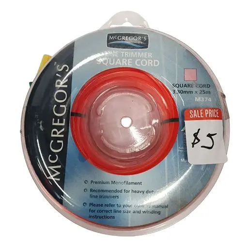 [M374] MCGREGORS Square Cut Line trimmer Cord 3.30mm x 25m